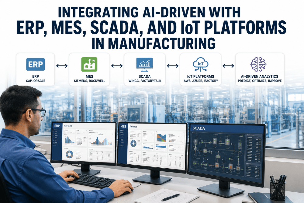 غرفة تحكم SCADA لخط إنتاج صناعي متكامل